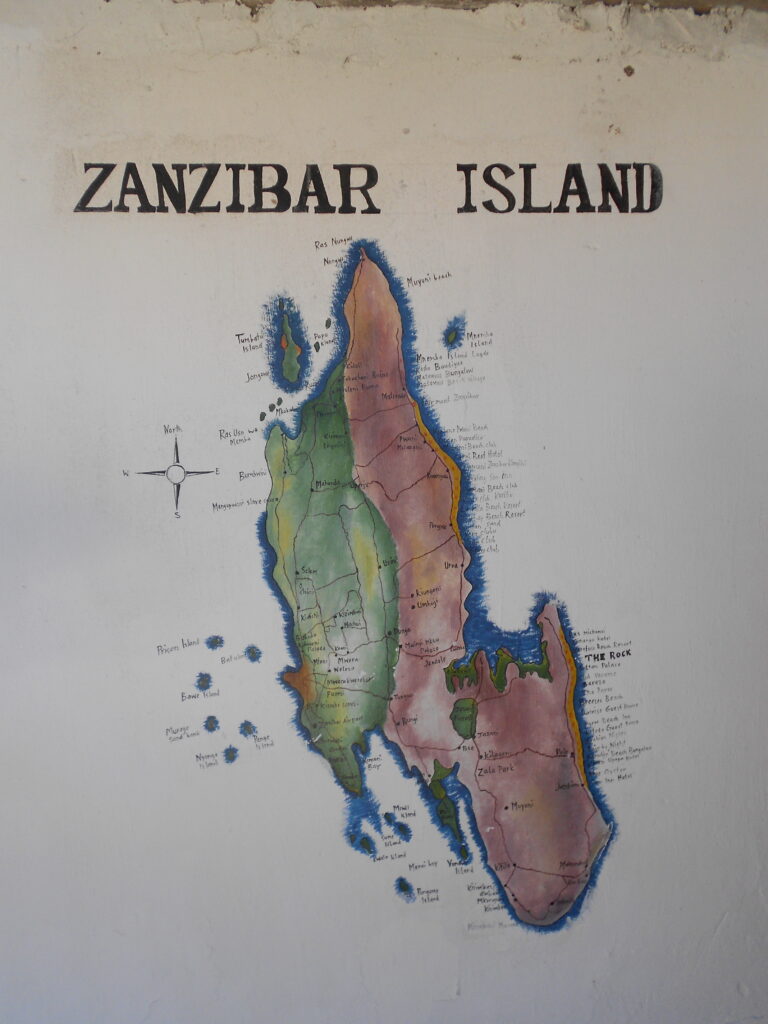 Zanzibar map at The Rock